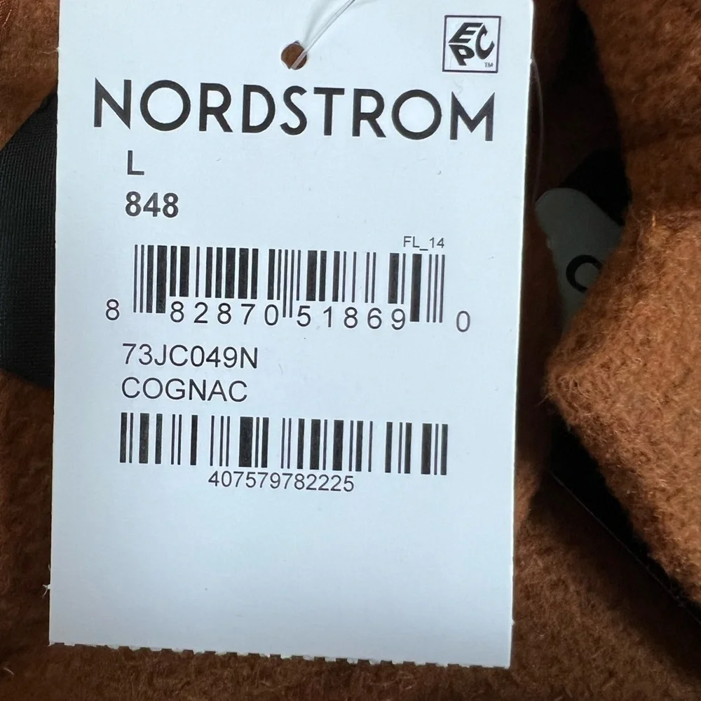 RDI Cognac Brown Textured Knit Shirt Jacket - Size Large, NWT